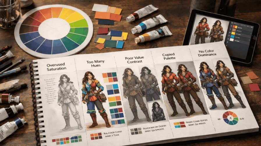 Common Color Mistakes in Character Design
